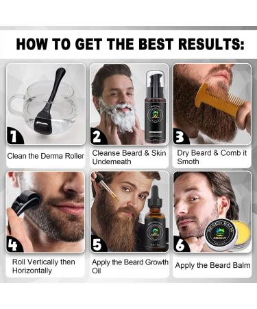 Ultimate Beard Growth Kit - 9 Essential Items for Men | Grooming Set with Oil, Roller, Wash & More | Perfect Christmas Gift for Dad - Buy Online on SooperMarket.com