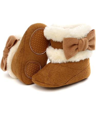Yinuoday Winter Baby Girls Anti-Slip Snow Boots 3-6 Month Infant Dark Brown - Warm Prewalker Newborn Shoes - Buy Online on SooperMarket.com