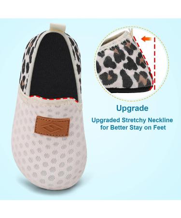 Lefflow Toddler Water Shoes - Quick Dry Beach Swim Socks - Non Slip House Slippers - Size 8.5-9 Toddler - Leopard Print - Buy Online on SooperMarket.com