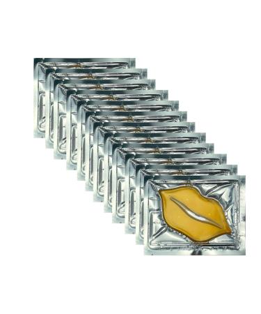 Adofect 30 Pieces Collagen Crystal Gold Lip Care Gel Masks, Collagen Crystal Lip Pads Greate for Moisturizing Lip, Remove Dead Skin, Anti Chapped & Anti-Aging and Plump Your Lips, Yellow Gold