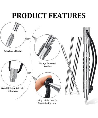 Stainless Steel FID Set Paracord Stitching Set Paracord FID Marlinspike Set Including Paracord Stitching Lacing Stitching Needles and Smoothing Tool Knotter Tools for Leather Paracord Work - Buy Online on SooperMarket.com