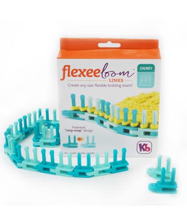 Authentic Knitting Board Flexee Chunky Loom Links  Teal & Turquoise 36 Piece