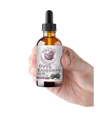 Organic Black Raspberry Seed Carrier Oil 4oz - Cold-Pressed, Unrefined, Chemical-Free - Bella Terra Oils | Antioxidant-Rich Natural Skin and Hair Moisturizer - Buy Online on SooperMarket.com