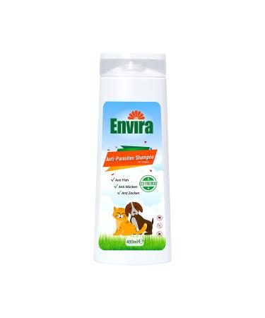 Envira anti -parasites shampoo for dogs & cats 400 ml - cat & dog shampoo against ticks fleas mosquitoes itching - flea shampoo against dog fl he 1 x 400ml