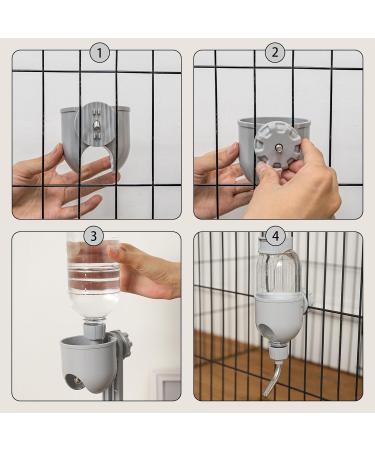 500ml PET Water Bottle for Small Animals - Cage Crate Dispenser for Rabbit Guinea Pig Chinchilla Ferret Squirrel Hedgehog - Grey - Buy Online on SooperMarket.com