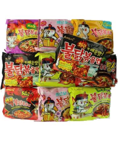 SPICEHUB Samyang Korean Assorted Top Spicy Ramen Noodle Challenge (Pack of 5)- 1 of each 5 different flavour - Buy Online on SooperMarket.com