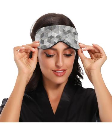 Haskirky Light Blocking Eye Mask for Deep Sleep | Adjustable Adult Men and Women | Ideal for Travel, Yoga, Meditation | Grey White Flower Design - Buy Online on SooperMarket.com