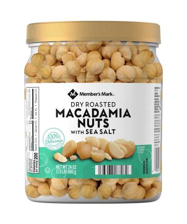 Member's Mark Dry Roasted Macadamia Nuts with Sea Salt, 24oz (1.5lb) 680g