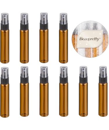 Beaupretty 10pcs Empty Brown Glass Spray Bottles 10ml Atomizer Mist Sprayers for Essential Oils & Perfume Ideal for Cosmetics - Buy Online on SooperMarket.com