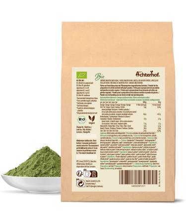 Organic Green Smoothie Mixture 250g | 8 Veggie Ingredients | Spinach Pea Protein Barley Grass & More | Achterhof Quality - Buy Online on SooperMarket.com