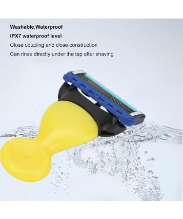Manual Rotating Blade Razor for Men - Corded Hair Removal Tool with Removable Head | Beard Care Set (Yellow) - Buy Online on SooperMarket.com