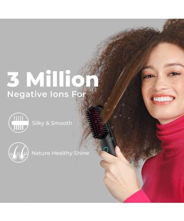 TYMO Cordless Hair Straightener Brush | Mini Portable Heated Comb for Travel | Ionic Hot Straightening | USB Rechargeable - Buy Online on SooperMarket.com