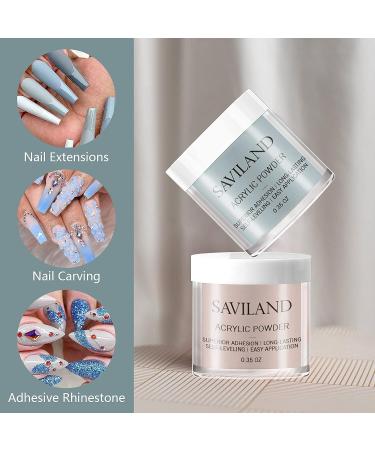 Saviland 10 Colors Acrylic Powder Set for Nail Extension - Professional Acrylic Polymer Powder with Glitter Shades - No Lamp Needed - Office Lady Approved - Buy Online on SooperMarket.com
