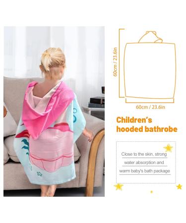 Supgomax Mermaid Hooded Bathing Poncho | Cartoon Children's Beach Towel | Absorbent Baby Bath Towel for Swimming & Shower - Buy Online on SooperMarket.com