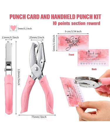 Punch Card and 100 Pieces Reward Punch Card  Handheld Punch Kit  Single-Hole Paper Puncher  Metal Punch with Soft Grip  Home School Office Supplies  Clothing Ticket Scrapbook Punch Tool (Elegant) - Buy Online on SooperMarket.com