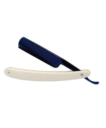 Razor 7/8" with blue anodized cast steel blade and white plastic handle