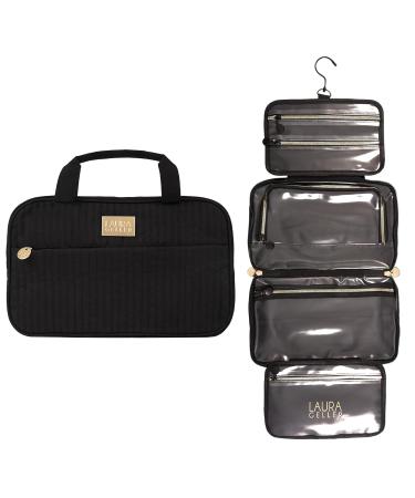 Buy LAURA GELLER NEW YORK Quilted Folding Travel Makeup Bag - Black Hanging Toiletry Organizer | Large Capacity & Easy to Clean - Perfect for International Travel - Buy Online on SooperMarket.com