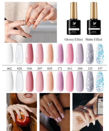 Phoenixy Poly Nail Gel Kit - 10 Colors Poly Extension Starter Set with Top Coats & Manicure Tools - Ideal Gifts for Women - Buy Online on SooperMarket.com