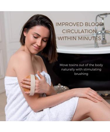 Massaging Dry Brushing Body Brush + Compressed Facial Sponges Set for Softer, Clearer, More Beautiful Skin Naturally - Buy Online on SooperMarket.com