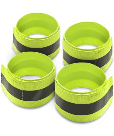 Movoja 4-Set Reflector for arms and legs |For better visibility in the darkFor jogging cycling riding and much more.|Elastic |With VelcroNeon-yellow |Reflector security band