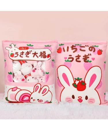 HXPLN Bunny Plush Pillow - Cute Kawaii Pudding Snack Pillow with Bunny Dolls - Creative Gift for Teenagers and Children - Buy Online on SooperMarket.com