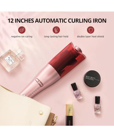 Shop 2024 Automatic Hair Curler - Upgraded Curling Iron with Anion Protection & Dual Voltage - Smart Anti-Stuck Feature 3 Temps & Timers in Rose Gold - Buy Online on SooperMarket.com