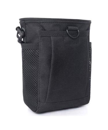 Tactical Molle Drawstring Magazine Dump Pouch, Adjustable Military Utility Belt Fanny Hip Holster Bag Outdoor Ammo Pouch Black