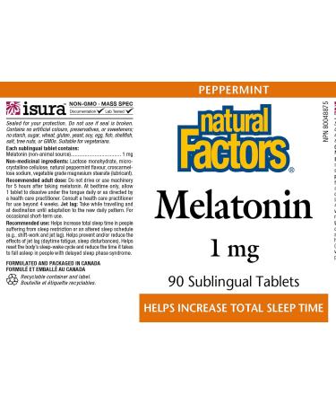 Natural Factors Melatonin 1 mg 90 Tabs 90 Count (Pack of 1) 1 mg - Buy Online on SooperMarket.com