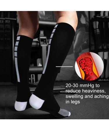3 Pairs Wide Calf Plus Size Compression Socks 20-30 mmHg for Swelling - 3XL Sports 007 - Buy Online on SooperMarket.com