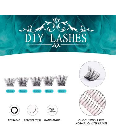 SISILILY Individual Lashes Cluster Kit | 90 Pcs Reusable 3D Eyelash Extension DIY Set | Soft Natural C CC D Curl Individual Eyelashes | Includes Eyelash Glue | 10/12/14/15/16mm Length | DM04 White - Buy Online on SooperMarket.com