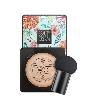 Lovelycat Mushroom Head Air Cushion BB Cream Even Skin Tone Makeup Base PrimerConcealer Lasting Nude Makeup Moisturizing Brightening Pigment CC Liquid Foundation (A-lvory)