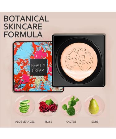 Mushroom Head Air Cushion CC Cream BB Cream Moisturizing Concealer Full Coverage Oil Control Long-Lasting Waterproof BB Cream Liquid Foundation Lightweight Flawless Brightening Makeup (Ivory) 20 g (Pack of 1) Ivory - Buy Online on SooperMarket.com