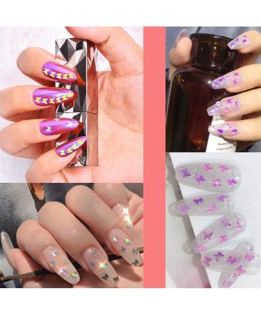24 Color/Set 3D Butterfly Nail Art Glitter Sequins - Colorful Sparkle Sticker Decals for Manicure - Buy Online on SooperMarket.com