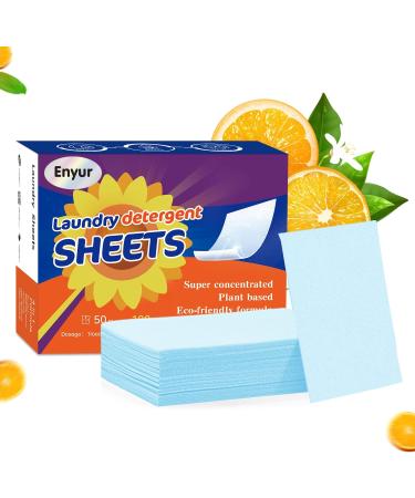 Enyur Laundry Detergent Sheets - 400 Loads (200 Sheets) | Plant-Based Formula for Sensitive Skin | Eco-Friendly & Hypoallergenic | 2-Pack, 200 Count - Buy Online on SooperMarket.com