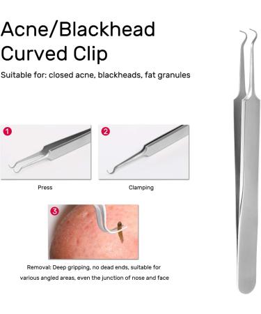 Blackhead Remover Tool JOLIFILE Upgraded 9 Pcs Pimple Popper Tool Kit Extractor Tools with Tweezers Removal Comedone Whitehead Set Large Size-Silver - Buy Online on SooperMarket.com