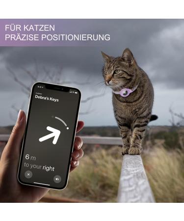 Buy Mouyou Airtag Cat Neck Band - Leather Adjustable Airtag Collar for Cats & Dogs (28-37cm) - Purple with Safety Clasp & Holder - Buy Online on SooperMarket.com