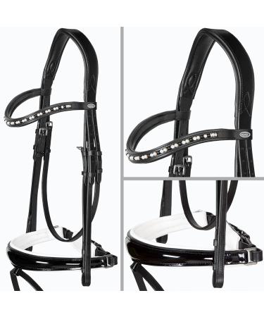 Heinick-Reitsport bridle anatomical Performance white lacquer conical RH bridle hook Warmblood Selection (Chess)