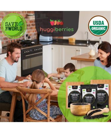 Huggiberries Organic Black Cumin Seed 3.5 oz - Natural Nigella Sativa Seeds, Raw Plant Protein for Bone, Cholesterol, Gut Health & Immunity. Gluten Free - Buy Online on SooperMarket.com
