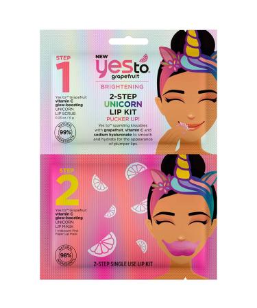 Yes To Grapefruit NEW Vitamin C Glow-Boosting 2-Step Unicorn Lip Kit