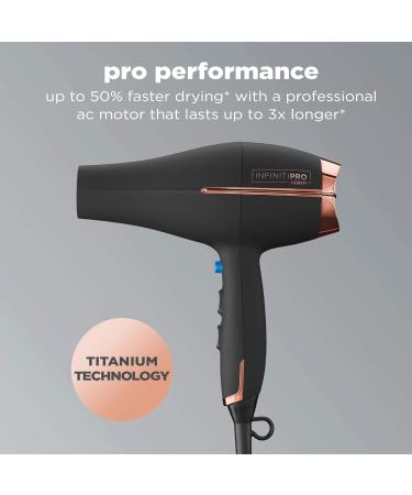CONAIR INFINITIPRO 1875 Watt AC Motor Pro Hair Dryer with Ceramic Technology Black & Infinitipro Rose Gold Ceramic Flat Iron 1-Inch Hair Dryer + Ceramic Flat Iron 1-Inch - Buy Online on SooperMarket.com