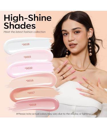 Modelones 8-in-1 Nail Builder Gel Kit with Mini Nail Lamp - Clear Pink Hard Gel Builder for Nails Extension - Includes 6 Colors, Nail Forms Set, Base Gel - Nail Art Strengthener - Buy Online on SooperMarket.com