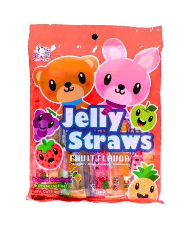 ABC Bear & Bunny Jelly Straws Assorted Fruit Flavours Tiktok Sweets Snacks 300g