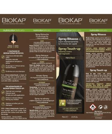 Biokap Spray Touch Up - Black - 2.5 Ounce | Quick Hair Color Solution for International Shipping - Buy Online on SooperMarket.com