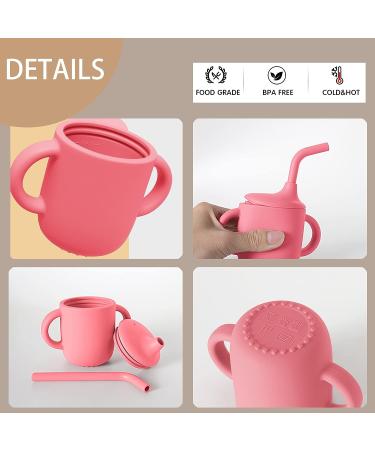 Silicone Sippy Cup with Straw for Baby 6 Months to 3 Years - No Spill Toddler Training Cup - 6oz (Blue) - Buy Online on SooperMarket.com
