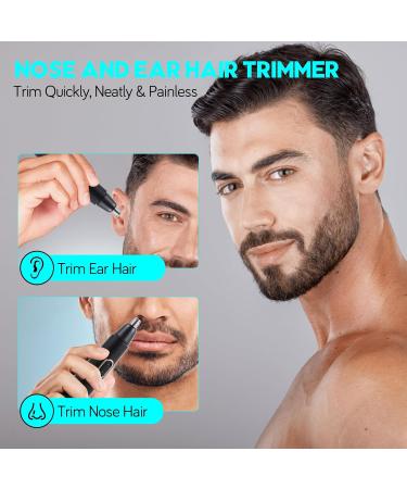 FEITA Ear and Nose Hair Trimmer for Men - Rechargeable Cordless 360 Rotating Dual-Blade Waterproof Nose Clippers - Perfect Gifts for Dad & Him Black - Buy Online on SooperMarket.com