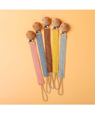Socub 3 Pack Fabric Pacifier Clips for Baby Boys and Girls - BPA Free, Perfect Gift for Baby Shower or Birthday - Sage/Clay/Mustard - Buy Online on SooperMarket.com