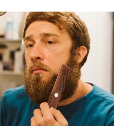 Natural Wooden Beard Comb for Men - Folded Mustache & Beard Brush | Antistatic Pocket Beard Care Tool - Buy Online on SooperMarket.com