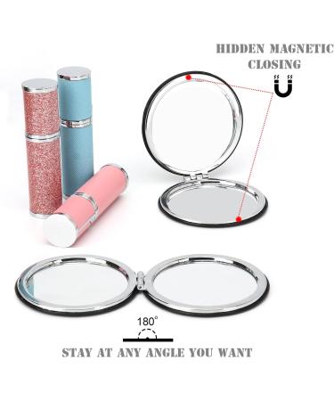 Compact Vanity Makeup Mirror | Elegant Black Travel Cosmetic Mirror for Men, Women, and Girls | Portable Handheld Magnifying Mirror for Pocket, Purse, Wallet - Buy Online on SooperMarket.com
