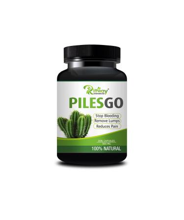 Riffway PilesGo Capsules Piles Capsule Hemorrhoid Support Piles-Helps Improve Blood Circulation and Prevents Further Damage to The Rectal area-30Capsules