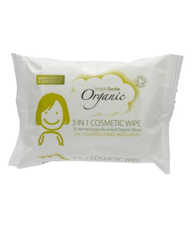 Organic 3 in 1 Cosmetic Wipe 25 Wipes